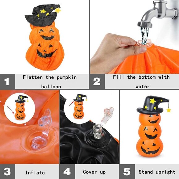 Hierbla 4.25FT Inflatable Halloween Yard Decorations Outdoor Blow Up Pumpkin - Picture 6 of 7